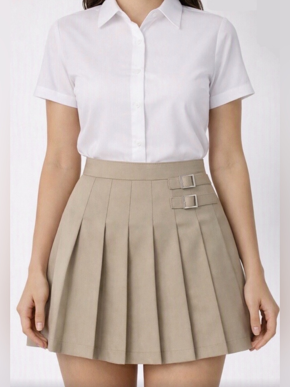 NWOT French Toast Girls Khaki Pleated Scooter Skirt Size 12 School Uniform